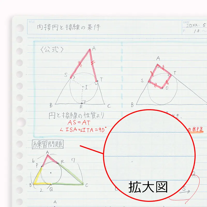 図や表、枠などを書きやすい方眼罫