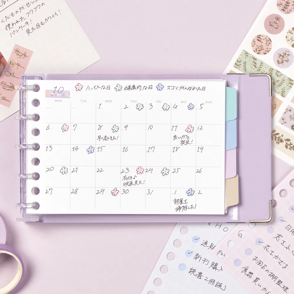 書きやすいルーズリーフミニ　月間フリーダイアリー